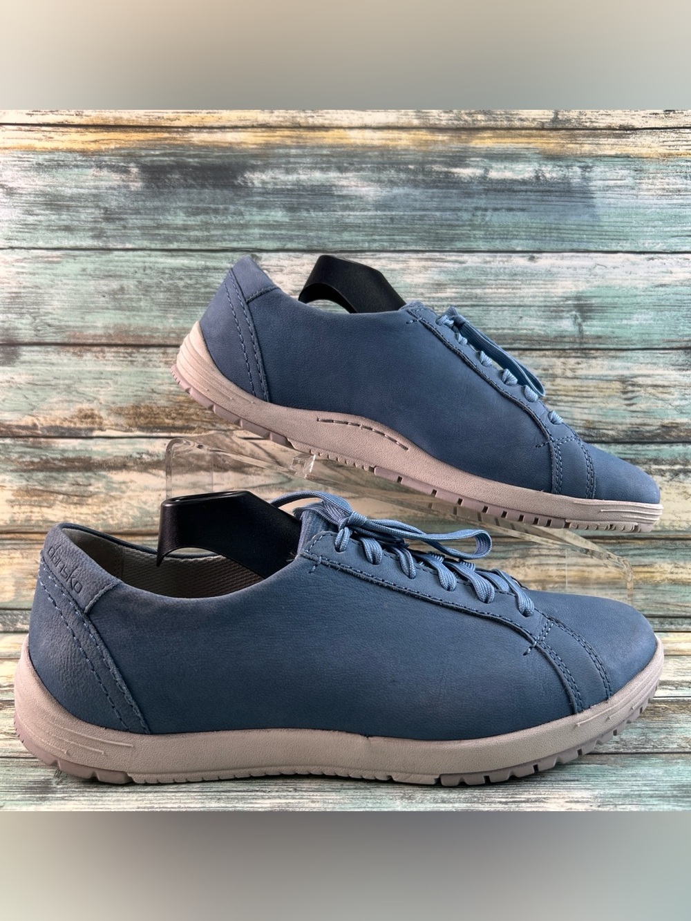 Dansko Leela Sneakers Womens Size 9.5-10 Waterproof Blue Nubuck Leather Lace Up